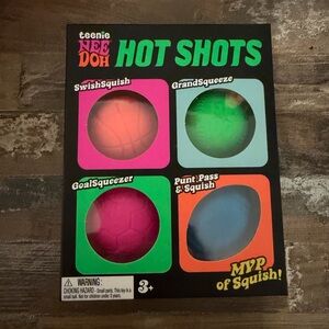 NEW NEE DOH Hot Shots Squish Toy Set - Multi-Color
